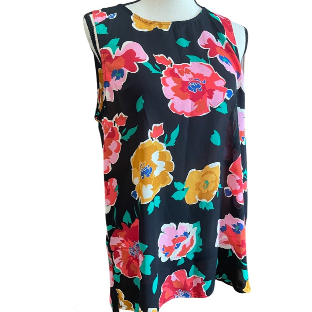 Who What Wear Sleeveless Blouse / Floral / Size: L